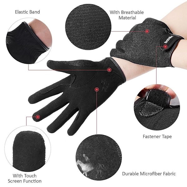 Professionella Ridhandskar Hästsport Ridhandskar för Män Kvinnor-WELLNGS Black S-M