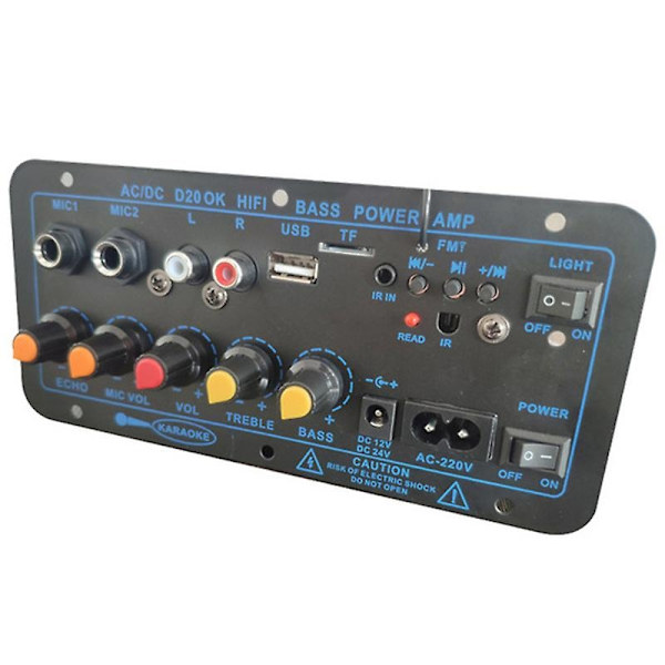 200w Digital Bluetooth Stereo Forsterkerkort Subwoofer Mikrofon Karaoke Forsterkere For 8-12 Tommer-WELLNGS