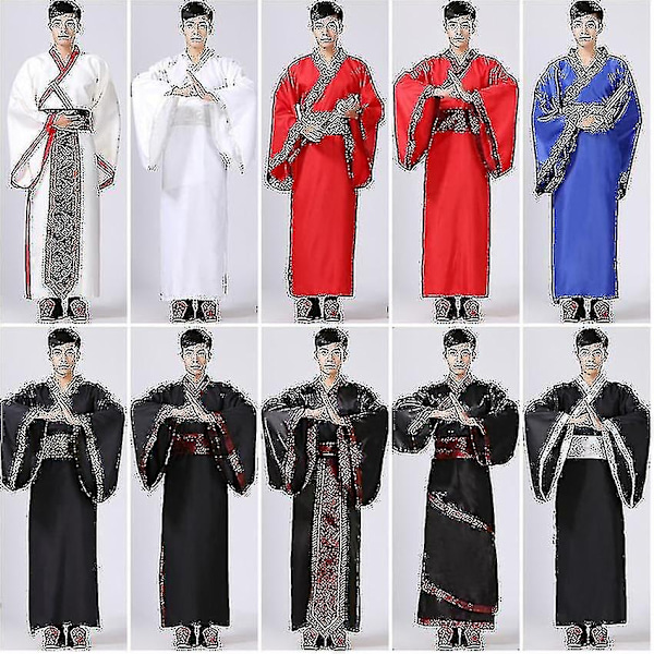 Miesten Hanfu Perinteiset Pukuvaatteet - WELLNGS White S 155-160CM