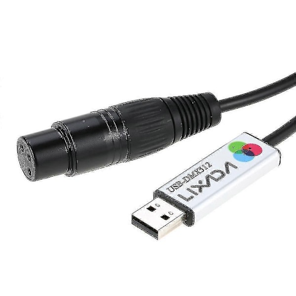 Lixada USB til DMX Interface Adapter - LED DMX512 Computer PC Scenebelysningscontroller Dimmer-WELLNGS
