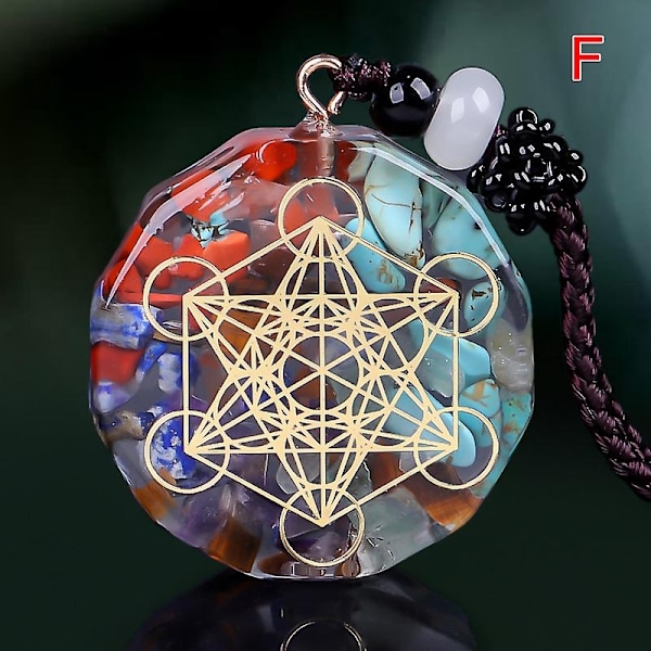 7 Chakra Naturlig Stein Energi Anheng Halskjede Yoga Reiki Healing Amulett Choker Menn Kvinner-WELLNGS F