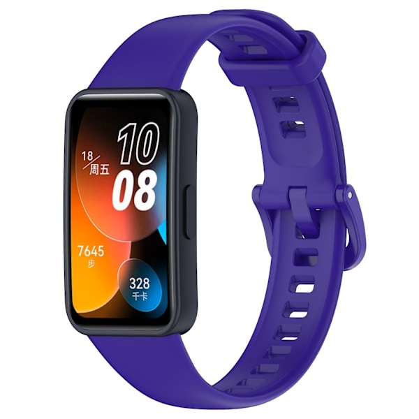 Kompatibel med Huawei Band 8 Silikonrem Vanntett Myk Klokkereim - WELLNGS Dark purple Type L Huawei Band 8