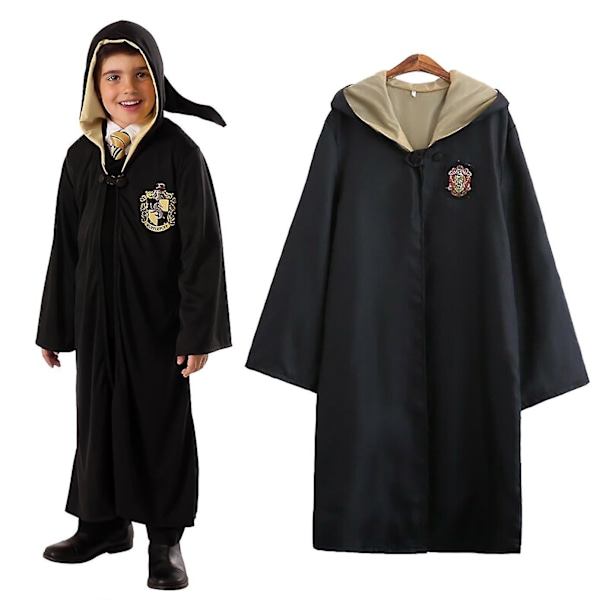 Harry Potter 6-delad set magisk trollkarl cosplay maskeradkappa mantel kostym - WELLNGS Yellow 135cm (7-8 years)