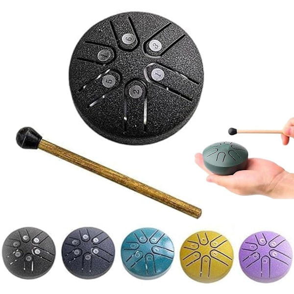 Regndrum för Utomhus, Ståltungedrum Regnskydd, Regndrum Instrument för Utomhus, Ståltungedrum Regnskydd Vattentät - WELLNGS Black