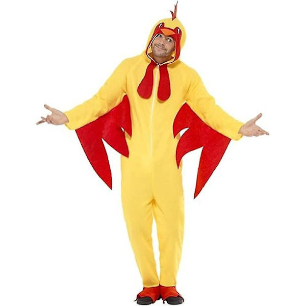Herrekyllingekostume, gult fjerkræ Halloween-heldragt-WELLNGS S