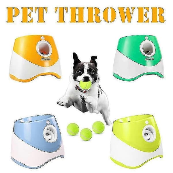 Holdbar boldkastemaskine til hunde - Inkluderer 3/6/9 bolde - WELLNGS Fluorescent 9 Balls