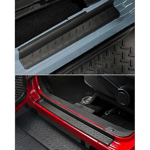 Dörrtröskelskyddsplåtar för Jeep Wrangler Jk 2007-2016 Svart Fram och Bak 4 st - WELLNGS