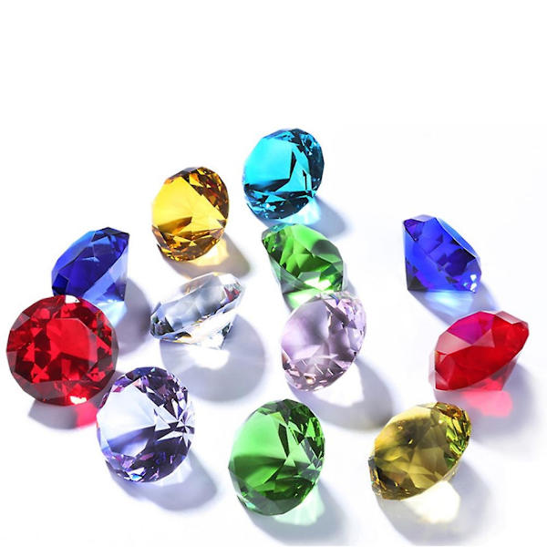 60mm Kristalldiamanter Hantverk Dekorativ Diamantprydnad för Bröllop Hem Brudparty (Röd)-WELLNGS