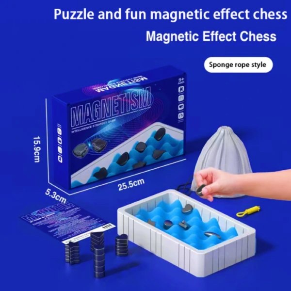 Magnetiskt schackspel, roligt bordsmagnetspel Pusselstrategispel, magnetiskt brädspel Familjebrädspel Julklapp för barn Vuxna-WELLNGS Sponge style