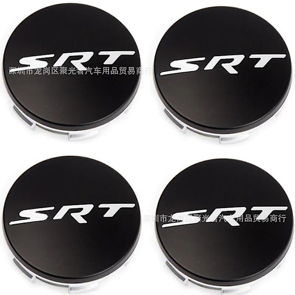 4 st 8 st 63 mm hjulnavkapslar för D-odge Srt Caliber Challenger Journey Caravan Durango Nitro bilhjulskåpstillbehör-WELLNGS 4PCS black SRT