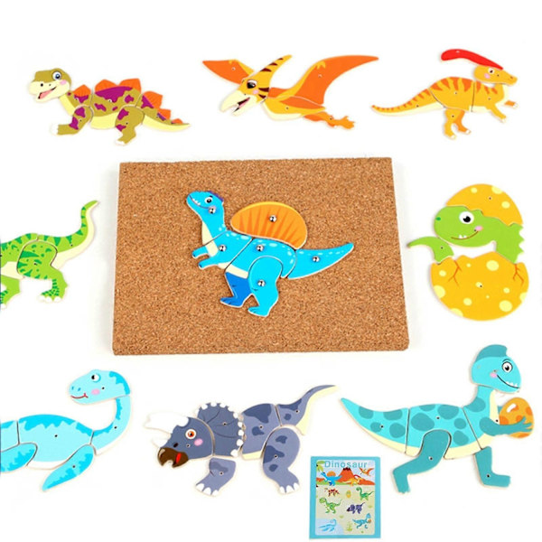 Tap Tap Games legetøj, Hammer og søm spil Træ hammer banke legetøj - WELLNGS Dinosaur