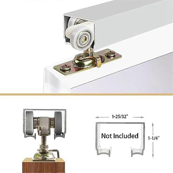 2 Pakke Skydedør Hardware Top Hænger Ruller Hjul Samling Passer til Del 1125 & 1500 Hardware Kit-WELLNGS