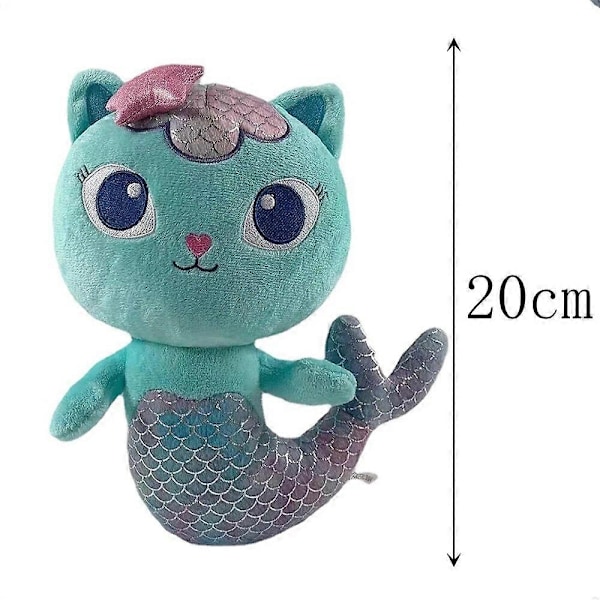 Senaste 10 Gabby's Dollhouse Plyschleksaker Mercat Tecknad Gosedjur Sjöjungfru Katt Plyschleksak Docka Barn Födelsedag Julklapp-WELLNGS 6