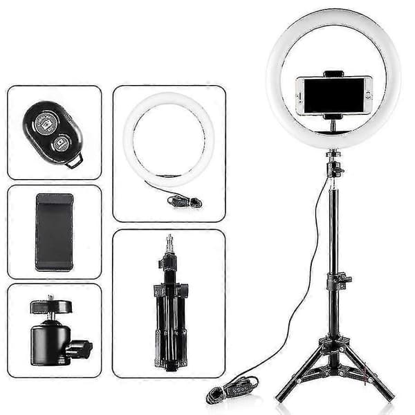 Selfie 18 LED Ring Light med Tripod - WELLNGS 45cm tripod