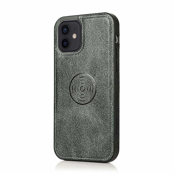 Yhteensopiva iPhone 12 mini -puhelimen kanssa, useita korttipaikkoja, irrotettava magneettinen vaakasuora läppä nahkakotelo korttipaikoilla ja pidikkeellä ja lompakolla - WELLNGS