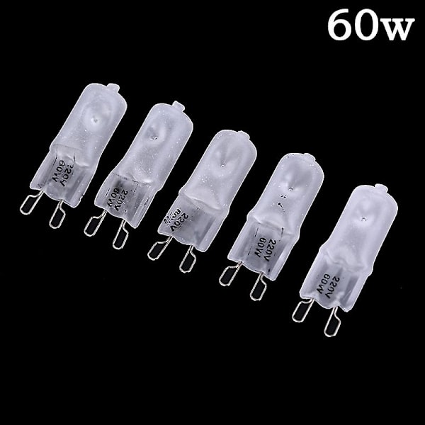 5 st Frosted Halogen G9 Dimbar Glödlampa 220v Lampa 20/40/60w Halogenljus G9-WELLNGS 60W-5PCS