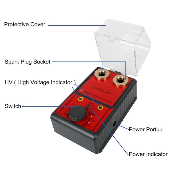 0-6000rpm 12v tennpluggtester Diagnostisk verktøy Analysator Tennsystem Test Motorsykkel lastebil Bensinbiler Eu-plugg-WELLNGS 0 0