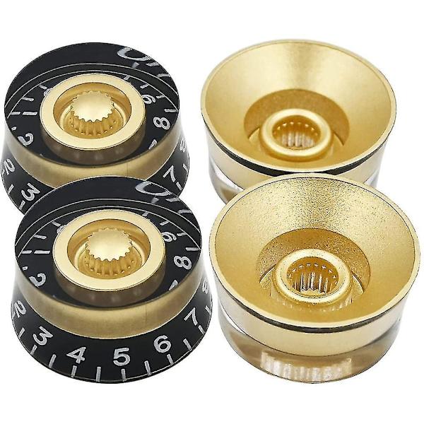 4 stk volum T-hastighetsknapper for elektrisk gitar, gjennomsiktig En-WELLNGS 0 0