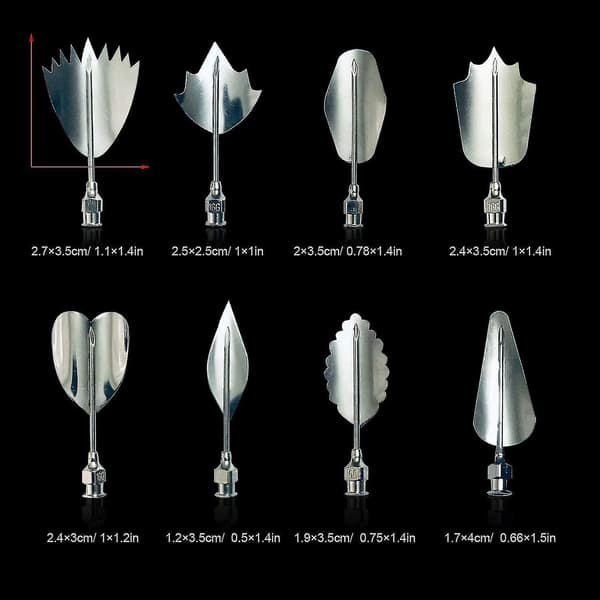 Blomster i rustfrit stål 3D blade Jelly-art-tools Kage nåle Budding-dyse Jelly tools-WELLNGS