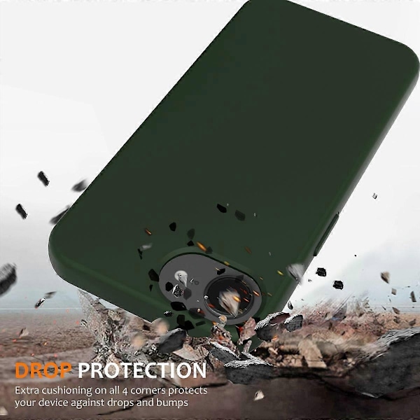 för iPhone 16e Skal Kompatibelt med MagSafe Anti-Drop Flytande Silikon Telefonskal - Mörkgrön-WELLNGS Dark Green