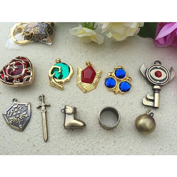 The Legend of Zelda Twilight Princess & Hylian Shield & Master Sword Finest Collection Sæt nøglering/halskæde/smykkeserie-WELLNGS