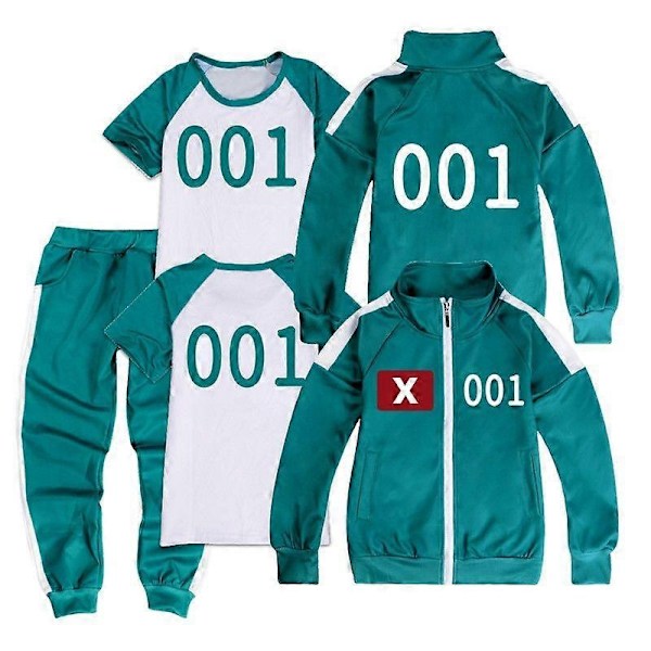 Squid Game 2 pelaajan cosplay-asu, verryttelypuku, täydellinen vaatesetti - WELLNGS No.001 130cm