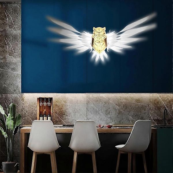 Dyr LED Ugle Lampe Nattlys, Hjemmedekorasjon Lampe for Studie Soverom Spisestue - WELLNGS