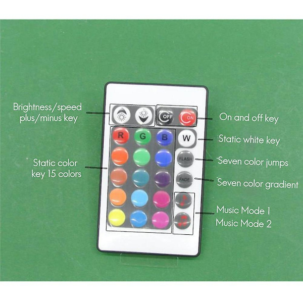 DC12-24V 24 knappers musikcontroller 3 kanaler IR fjernbetjening RGB controller lydfølsom til lys Lam-WELLNGS