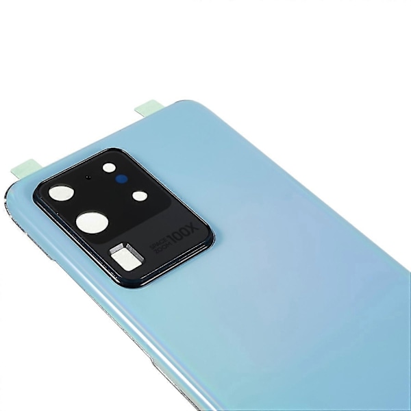 Kompatibel med Samsung Galaxy S20 Ultra 4G/5G G988 Batterideksel med Limklistremerke+Kameraglassdeksel-Rød-WELLNGS Blue