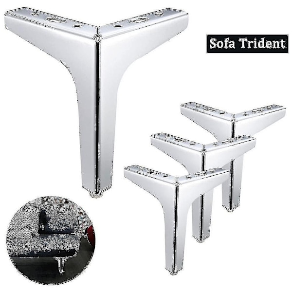 1/4stk 10/15/17cm Møbel Sofa Ben Til Moderne Metal Diamant Trekant Møbel Fødder-WELLNGS Silver 1PC 17cm