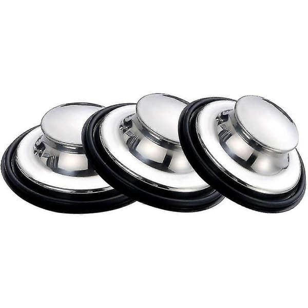 Diskpropp Rostfritt Stål Diskbänkspropp 85mm Lock Köksavfall Tätningslock 3st-WELLNGS