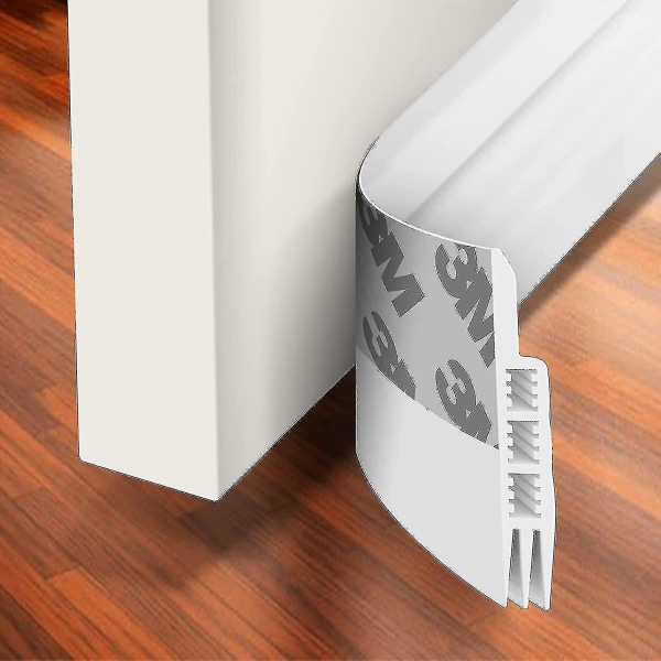 Door Draft Stopper Under Door Draft Blocker Insulator Door Sweep Weather Removal Sound Stopper Strong Adhesive White