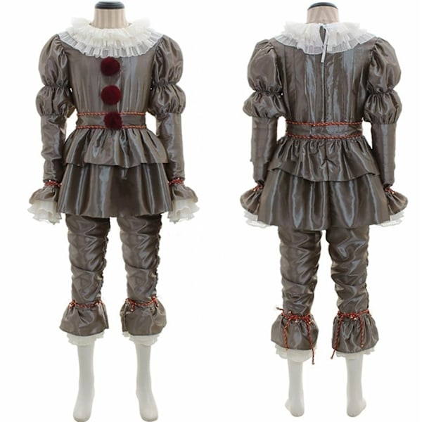 Voksne Pennywise Klovn Kostume Cosplay Party Kostume Scene Show Fancy Dress Outfit Sæt Halloween-WELLNGS XL