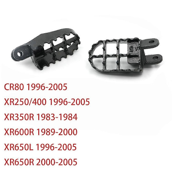 Til Honda XR250 XR 250 400 CR80 XR650L 96-05 XR350R 83-84 XR600R 89-00 XR650R 00-05 Stål Fodhviler Fodpinde Fodstøtte - WELLNGS