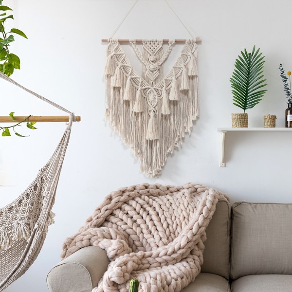 Stor spetsväggtapet, Boho-stil väggdekor-WELLNGS