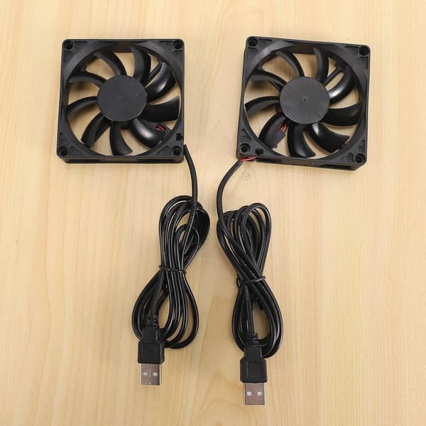 80mm 5V USB-blæser 80mm 8cm 8015 Børsteløs DC Køleblæser PC Computer Router Kabinet Blæser Køler 2 stk. - WELLNGS