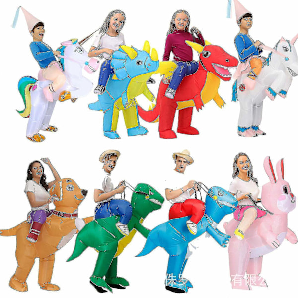 Voksne/Barn 3D Dinosaur Oppblåsbar Kostyme Feriefest Dyremodellering/Rollespill Kostyme-WELLNGS gray sloth 150-190cm