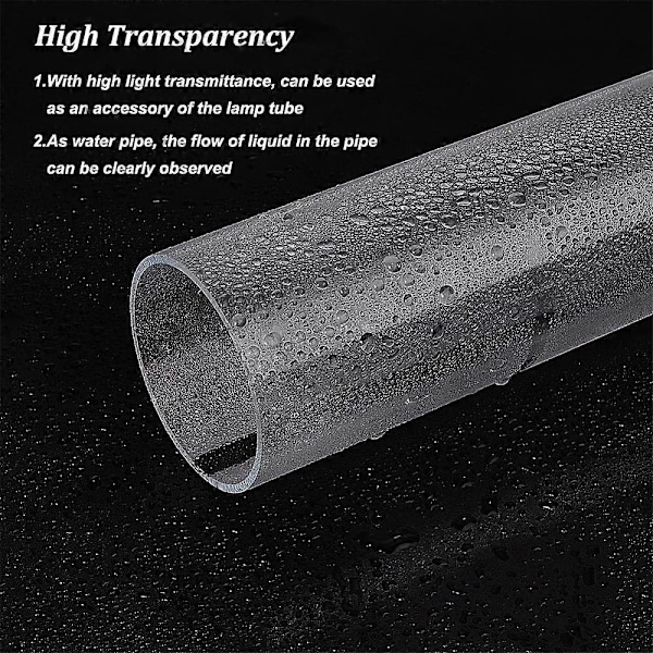 Transparent akryl rør til lamper og lanterner vandkølingssystem klar 250x55mm Indvendig diameter: 50,5mm-WELLNGS