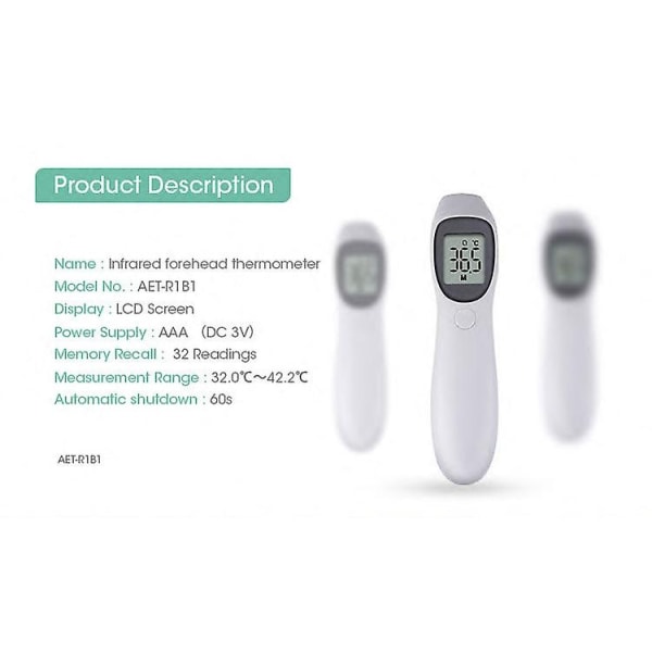 Nyt pandetemperatur Øretemperatur Dobbeltbrugstermometer Infrarødt termometer Berøringsfrit termometer