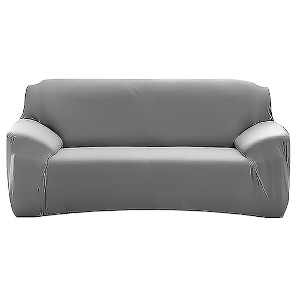 Sofa Betræk Solid Farve Sofa Betræk til Stue Elastisk Hjørne Sofa Betræk Betræk Stolebeskytter 1/2/3/4 Sæder - WELLNGS Grey 4-seater 235-300cm