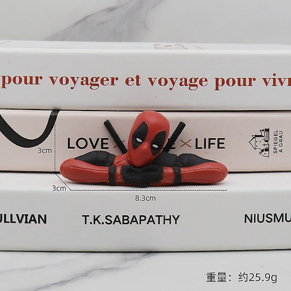 6 Deadpool-figurer til skrivebord, bil, hjemmekontor, Marvel, 8 cm, X-MAN, sjove, søde figurer, modellegetøj - WELLNGS 5