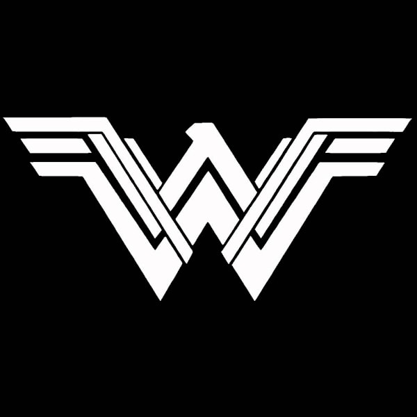 Wonder Woman-filmlogo reflekterende bil klistermærke til bilrude dekoration Mengxi-WELLNGS White