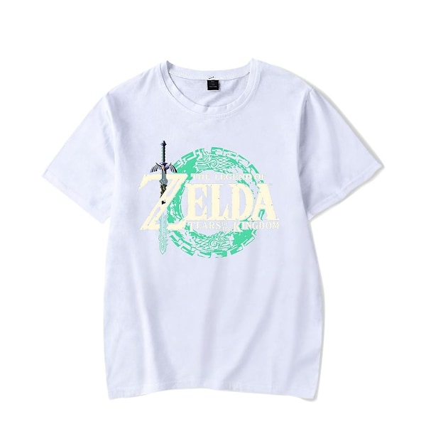 2023 Uusi Tee Zelda Tears Of The Kingdom Ylisuuri Painettu T-paita Miehille Naisille Kesäpaita Streetwear Vaatteet Grafiikka-WELLNGS White L