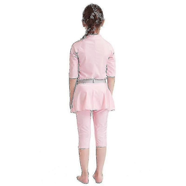 Flickors Badkläder Barnens Badkläder Enfärgad Burkini Badkläder Strandkläder - WELLNGS Pink 12-13 Years