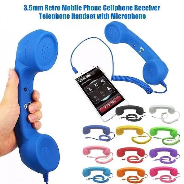 Retro Telefonmodtager Øretelefon Mikrofon til Mobiltelefon - WELLNGS White