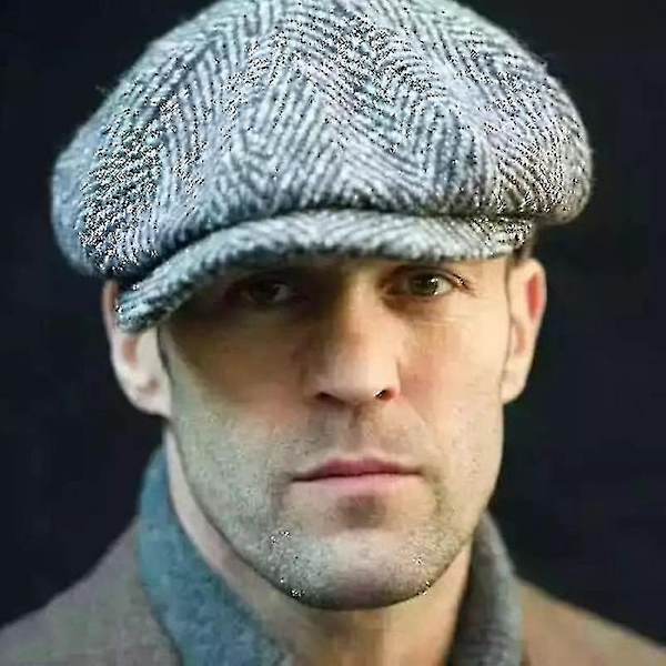 Gatsby Ull Golf Beret - Klassisk Platt Körhatt - Snygg och Tidlös - WELLNGS Gray L 58-60CM