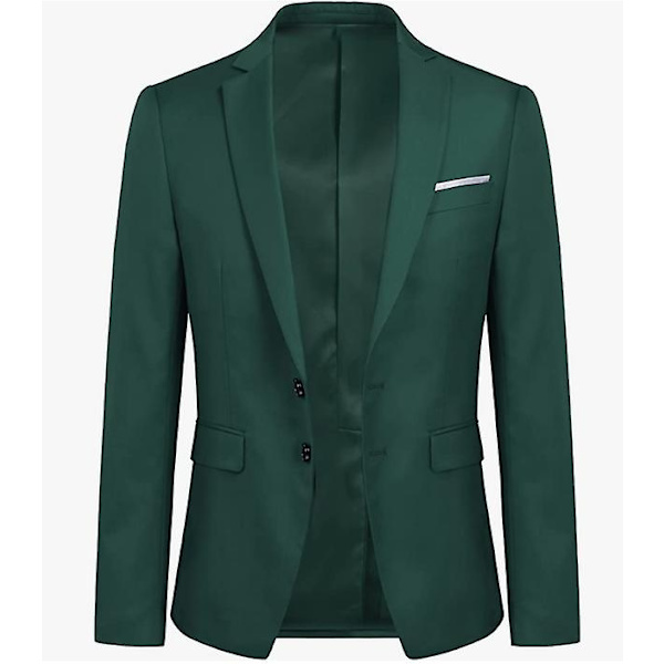 Allthemen Miesten Business Blazer Yksivärinen Slim Fit Takki-WELLNGS Green S