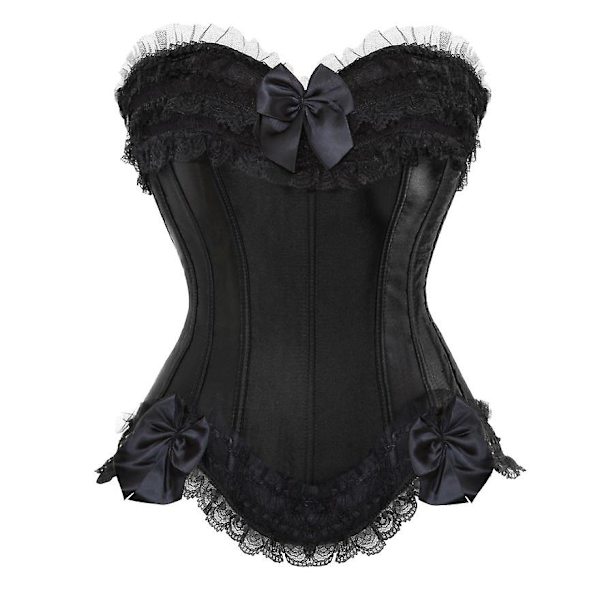 Sexy satiininen pitsillä koristeltu korsetti, ylävartalon muotoilija, burlesque-korsetti, yläosa, vartalonmuotoilija, alusvaatteet, showtyttö, juhla-asu, pluskoko - WELLNGS MULTI S