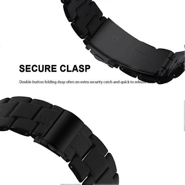 för Garmin Vivoactive 4 Ersättningsarmband 22mm Vattentätt Resin Klockarmband - Svart-WELLNGS Black