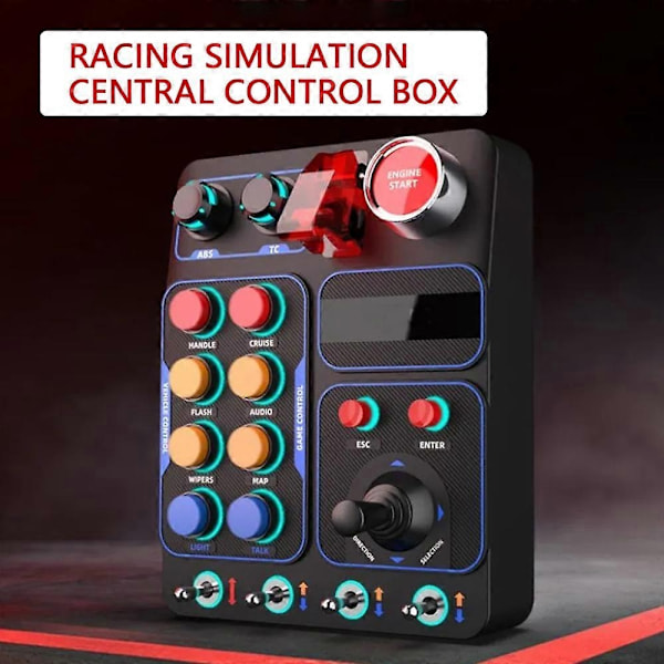 PXN CB1 Sim Racing Knapperboks med RGB-belysning, 30 Programmerbare Knapper til Truck- og Racingspil - WELLNGS